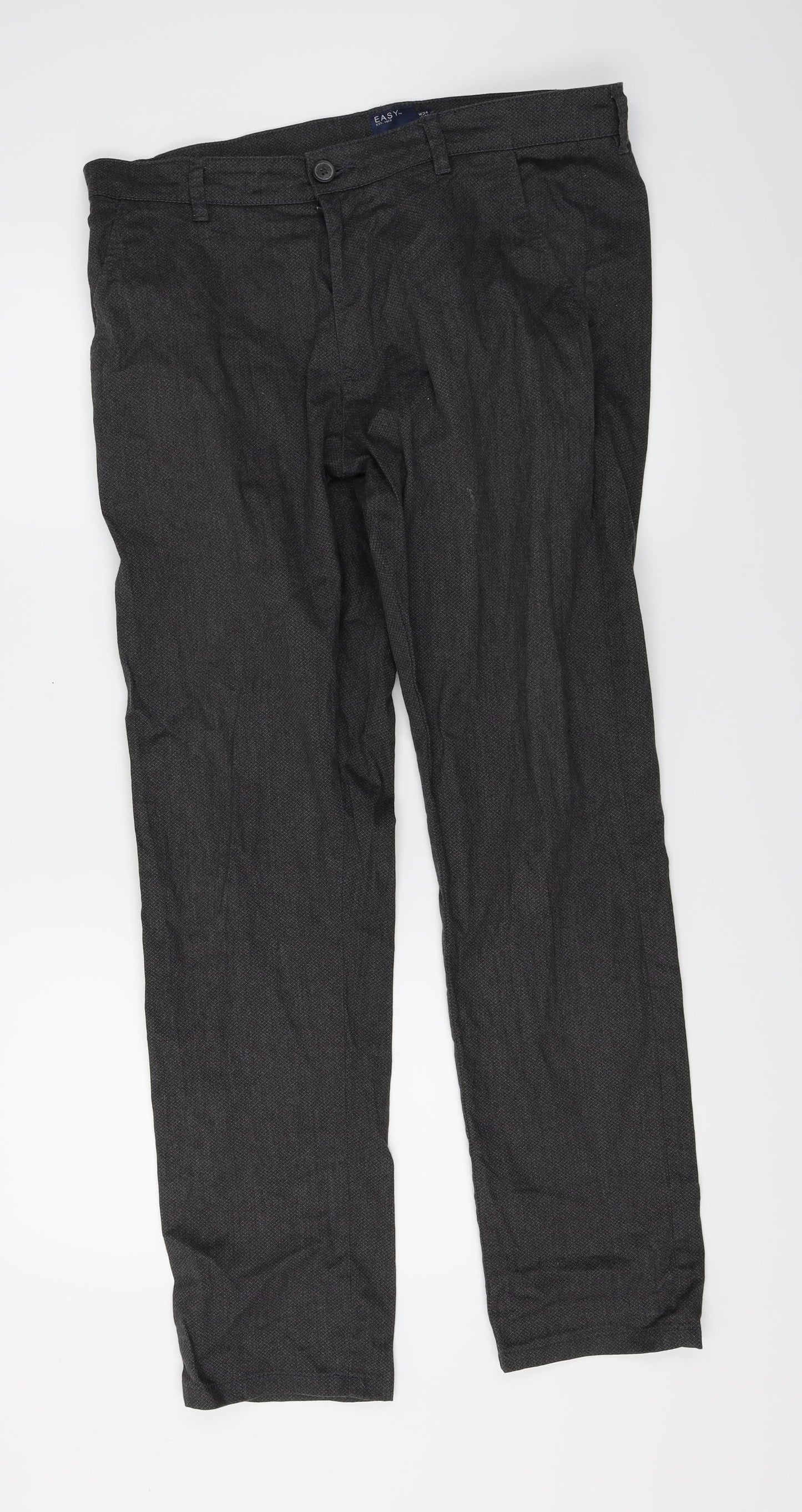 Easy Mens Grey Argyle/Diamond  Trousers  Size 34 in L29 in