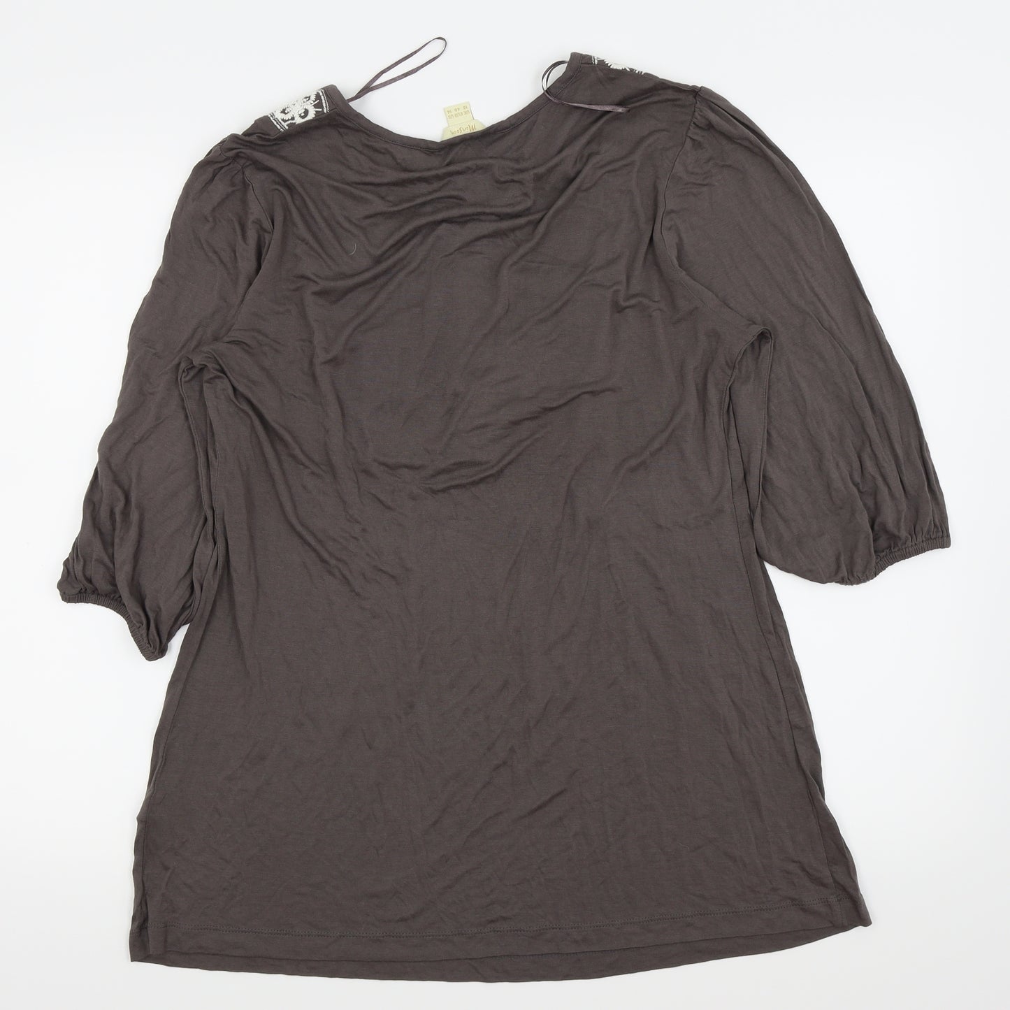 Monsoon Womens Brown Floral  Basic T-Shirt Size 18