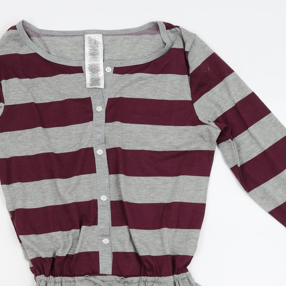 Preworn Womens Grey Striped  Cami One Piece Size 6