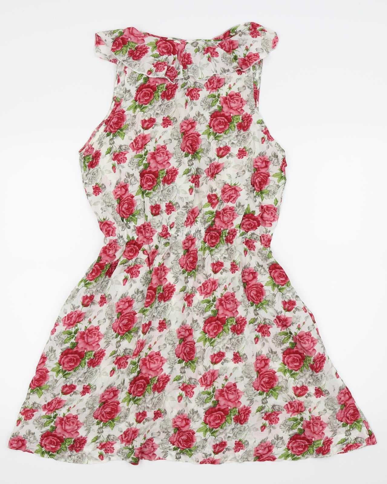 Louche Womens White Floral  Fit & Flare  Size M