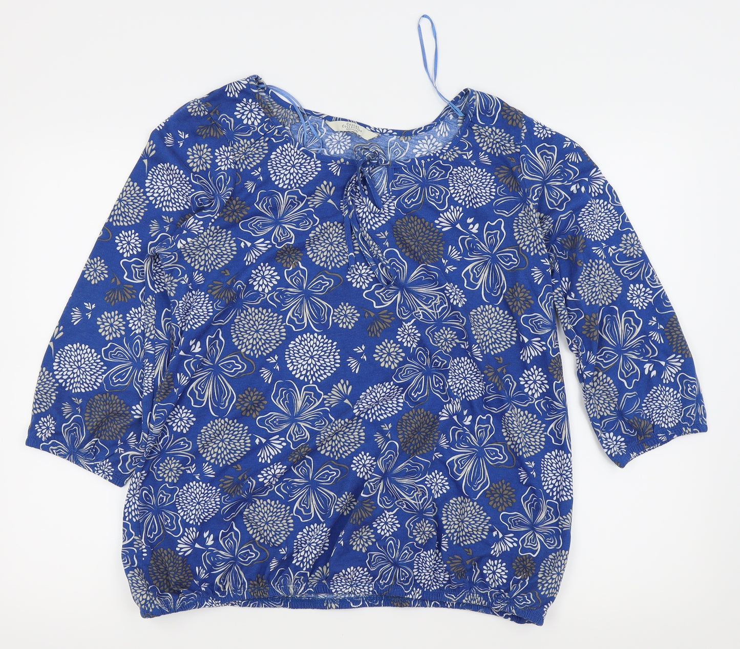 Debenhams Womens Blue Floral  Basic T-Shirt Size 16