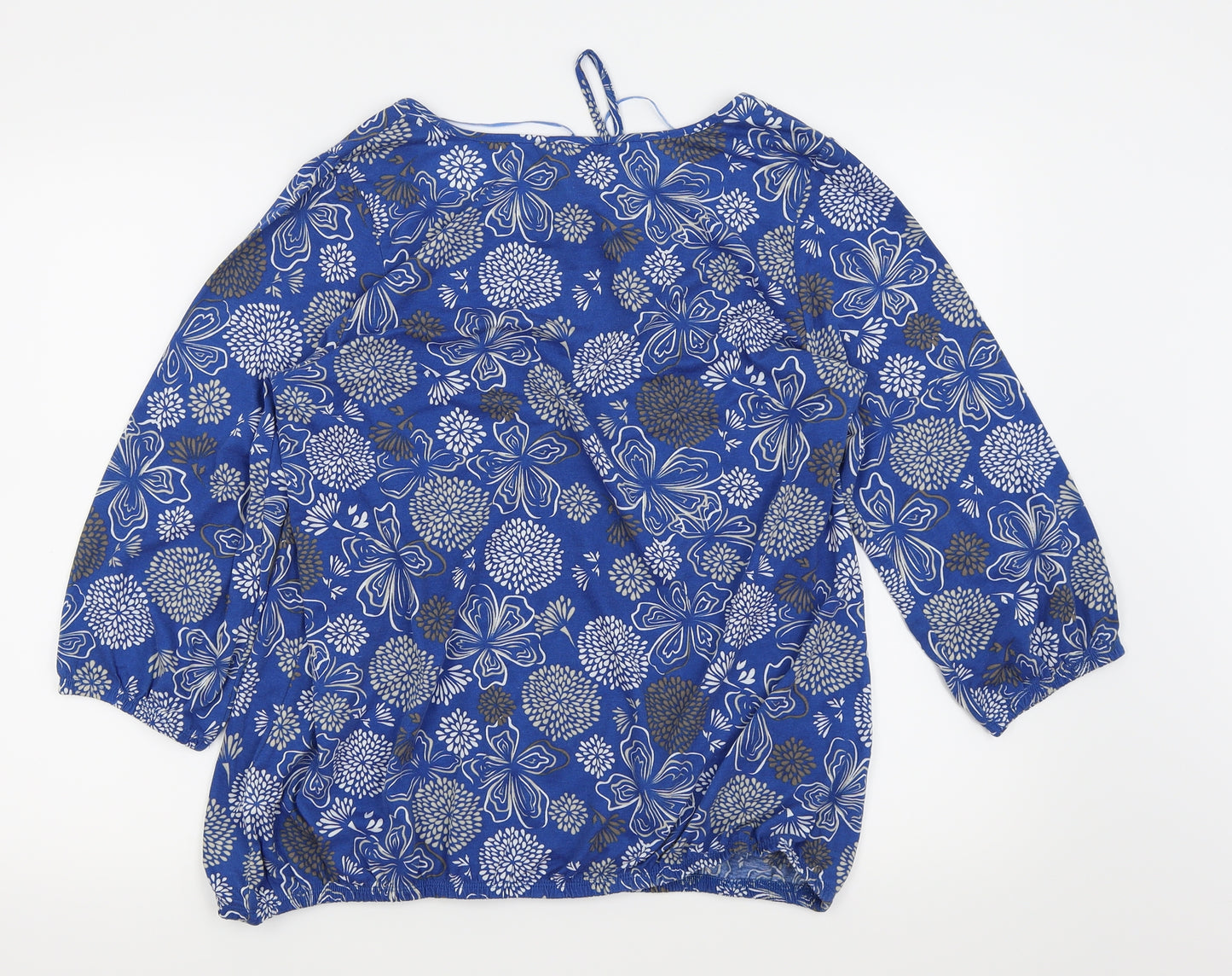 Debenhams Womens Blue Floral  Basic T-Shirt Size 16