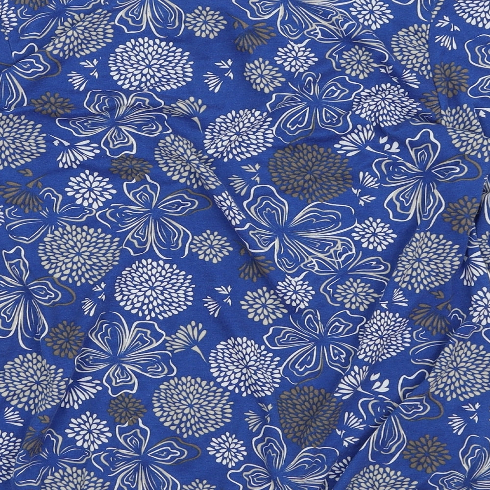 Debenhams Womens Blue Floral  Basic T-Shirt Size 16