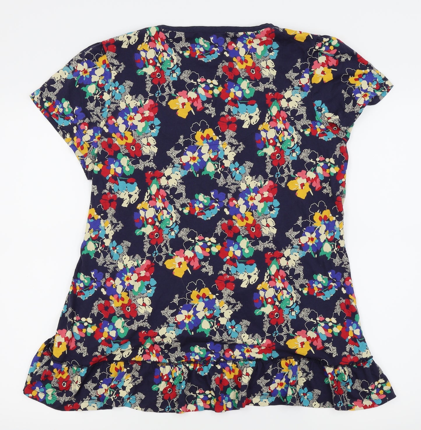 M&S womenswear Womens Blue Floral  Basic T-Shirt Size 16