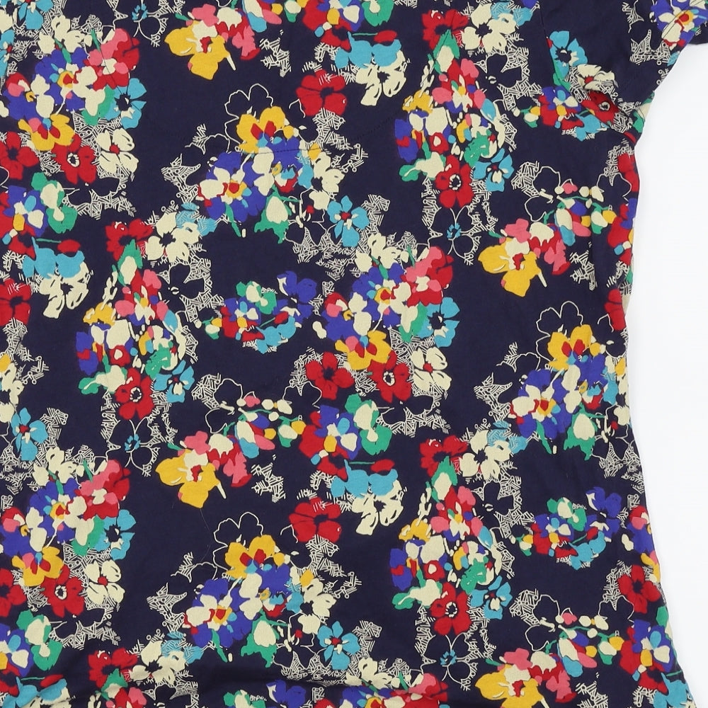 M&S womenswear Womens Blue Floral  Basic T-Shirt Size 16