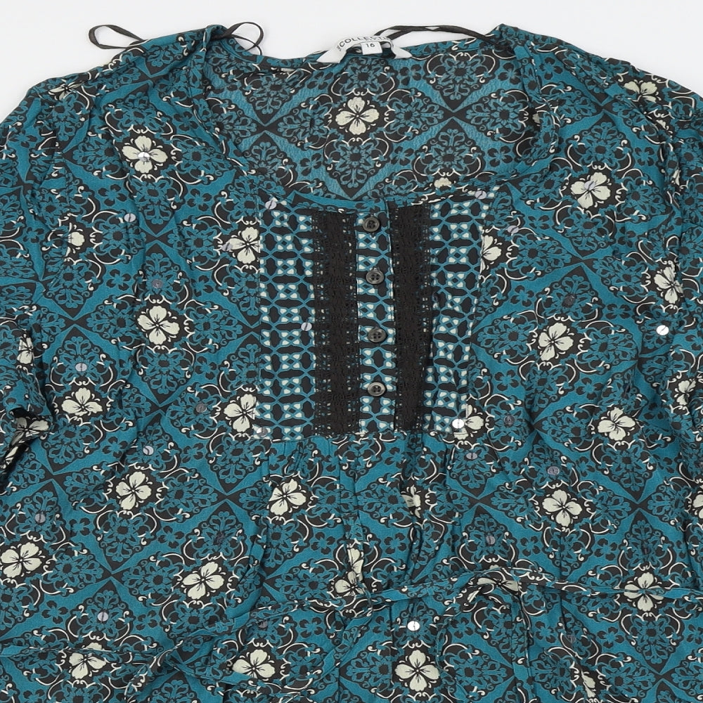the collection by debenhams Womens Green Floral  Basic Blouse Size 16