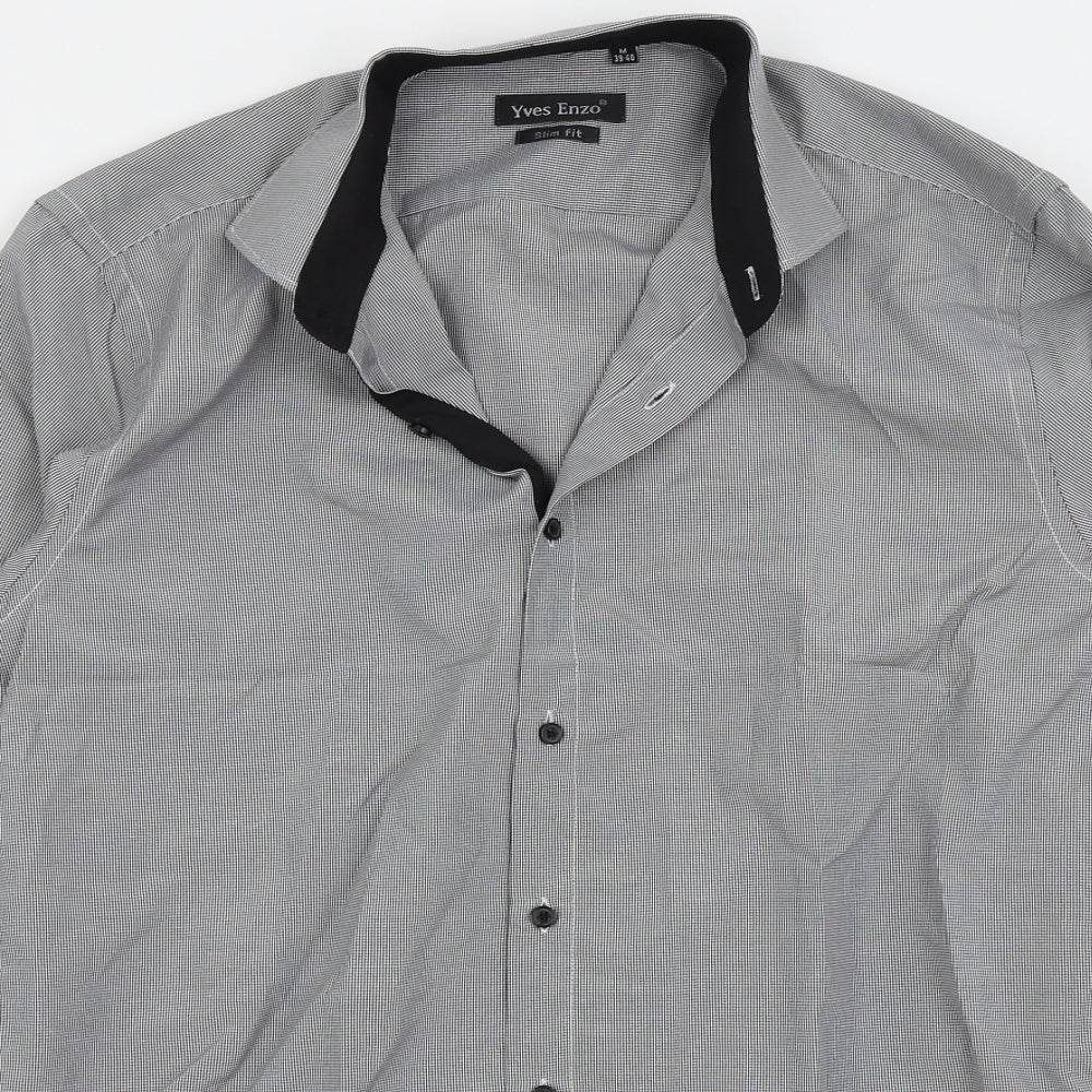 yves enzo Mens Grey    Dress Shirt Size M