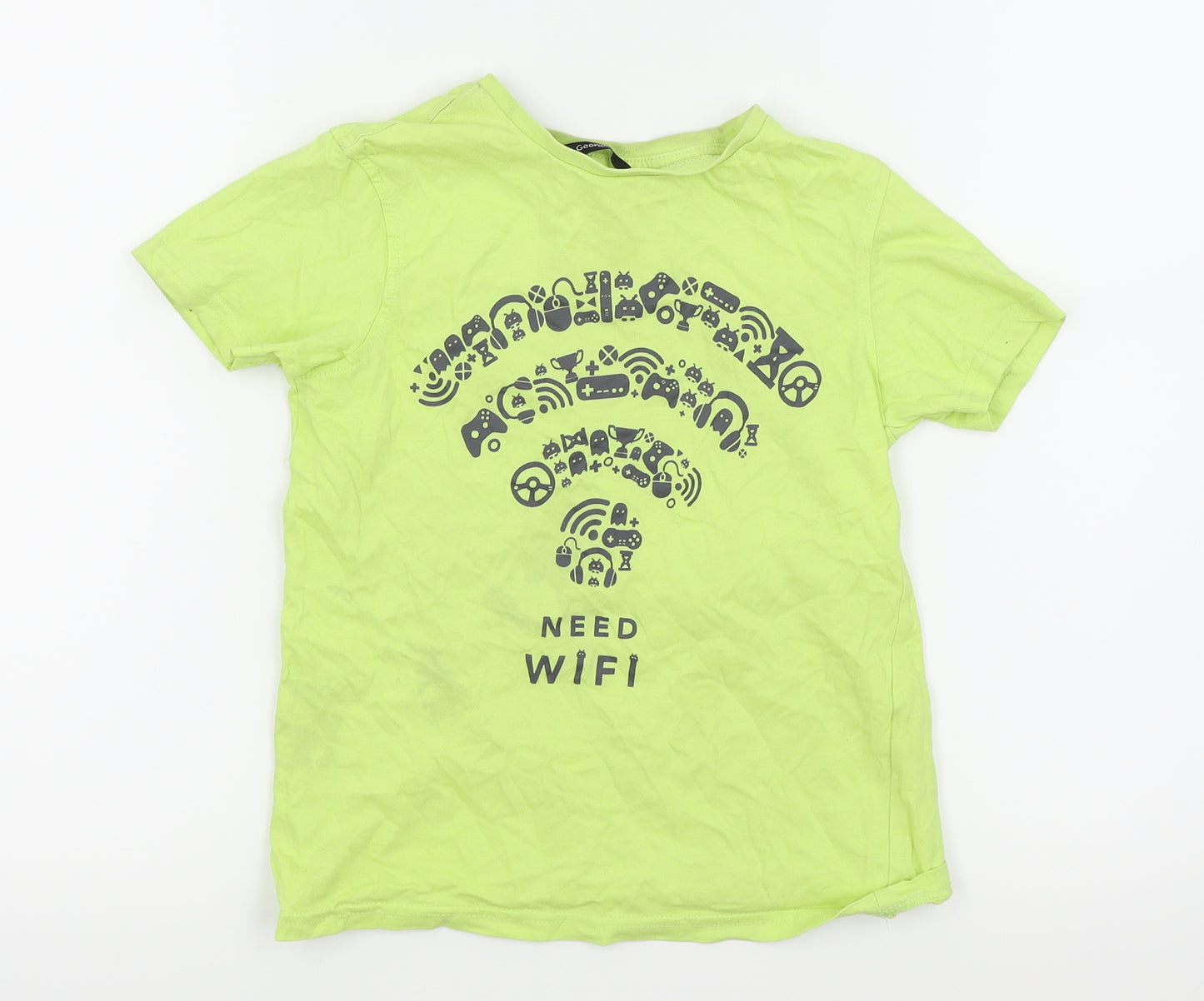 Asda George Boys Green   Basic T-Shirt Size 8-9 Years