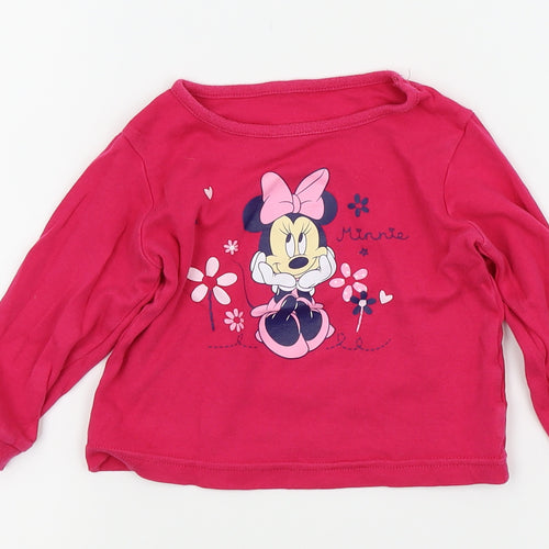 Disney Girls Pink Solid  Babydoll Pyjama Top Size 12-18 Months  - Mini mouse