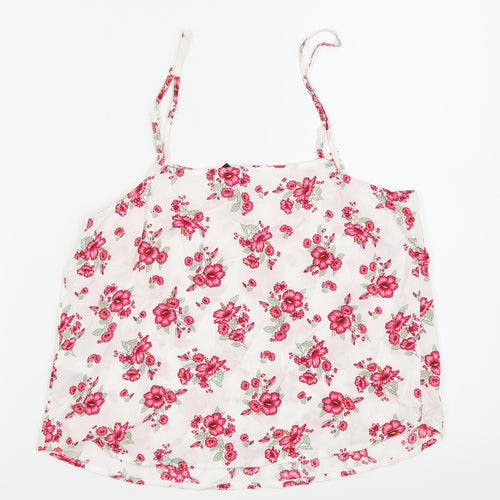 Divided by H&M Womens White Floral  Camisole Tank Size 8