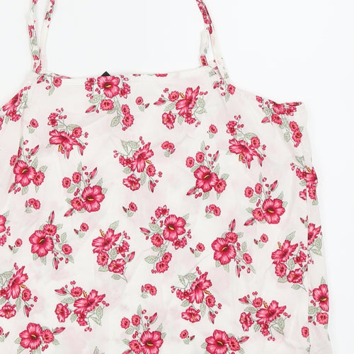 Divided by H&M Womens White Floral  Camisole Tank Size 8