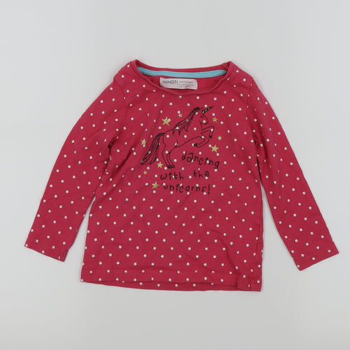 Minoti Girls Pink   Basic T-Shirt Size 18-24 Months