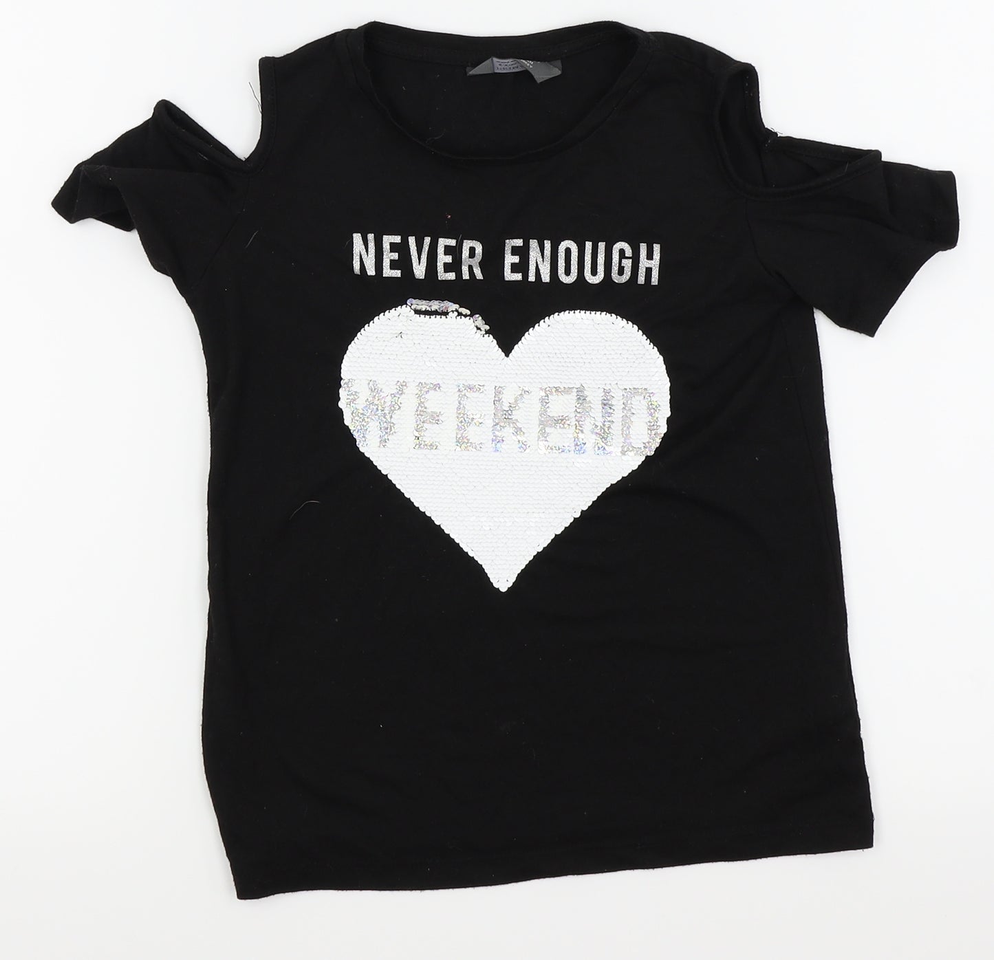 Primark Girls Black Houndstooth  Basic Tank Size 8-9 Years