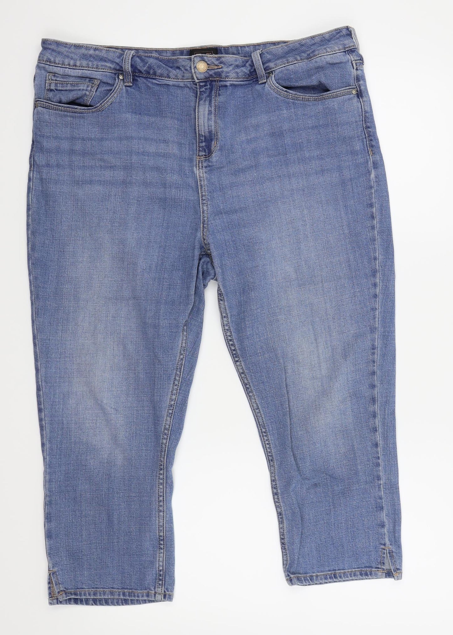 F&F Womens Blue   Cropped Jeans Size 18 L20 in