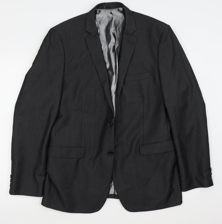 Good Souls Mens Black Striped Jacket Suit Jacket Size 34