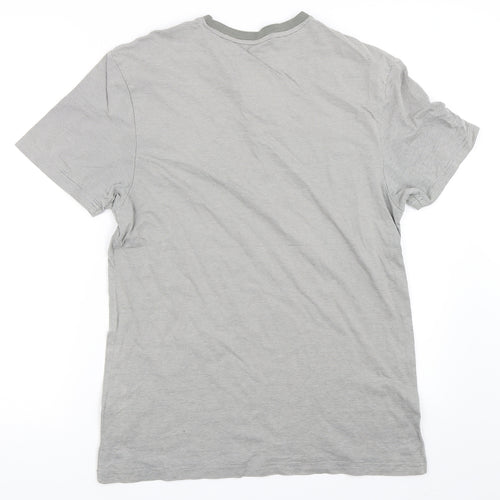 Marks and Spencer Mens Grey Striped   T-Shirt Size M