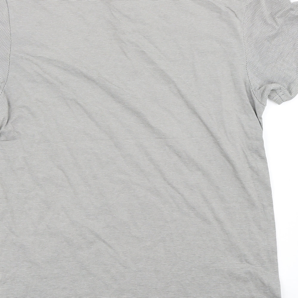 Marks and Spencer Mens Grey Striped   T-Shirt Size M
