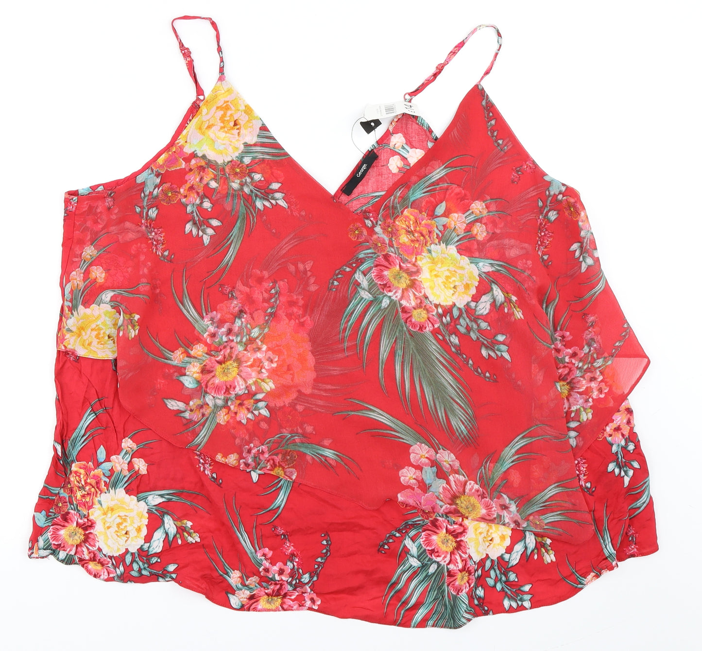 George Womens Red Floral  Camisole Blouse Size 20