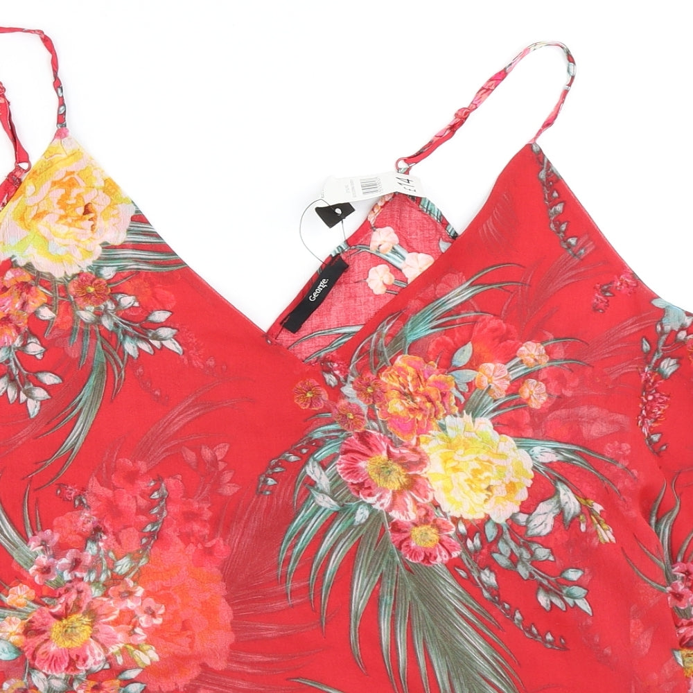 George Womens Red Floral  Camisole Blouse Size 20