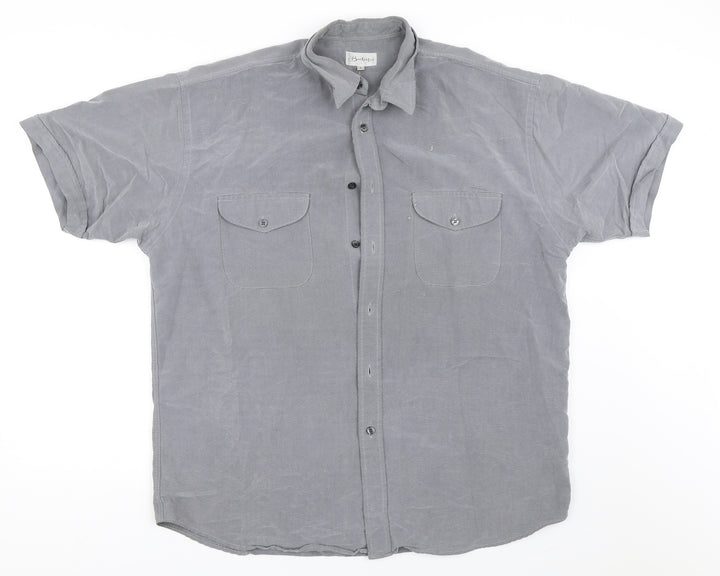 Berkertex Mens Grey    Button-Up Size L