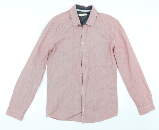 Front view of SUIT men’s red button-up, size S