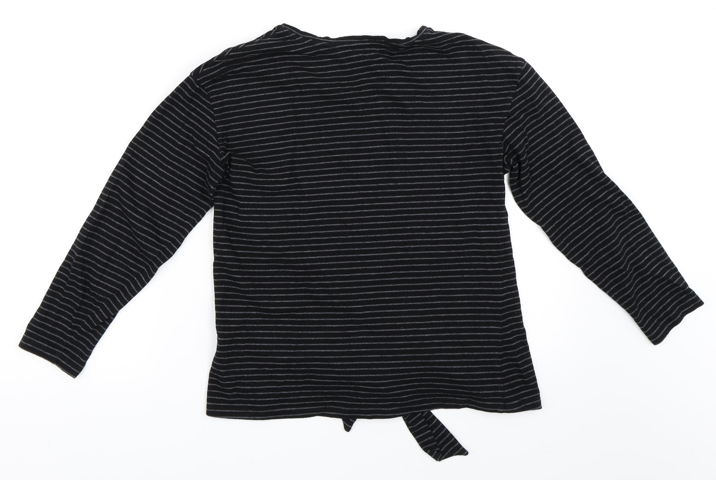 Warehouse Womens Black Striped  Basic T-Shirt Size 8