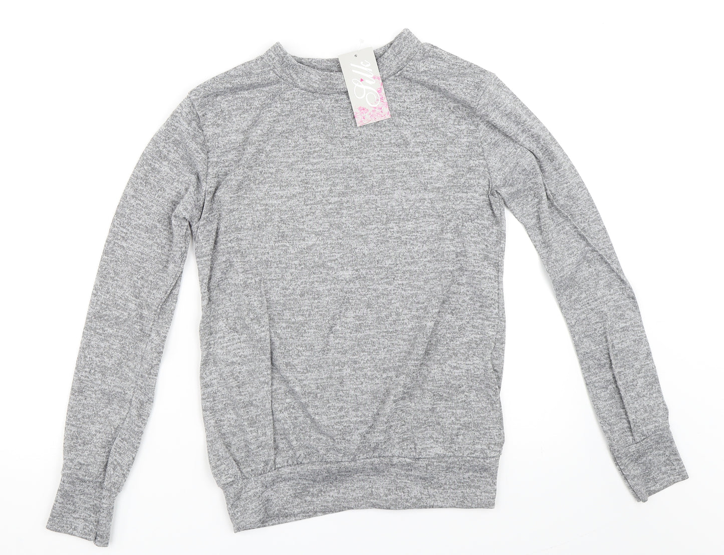 Silk Womens Grey   Pullover Sweatshirt Size M