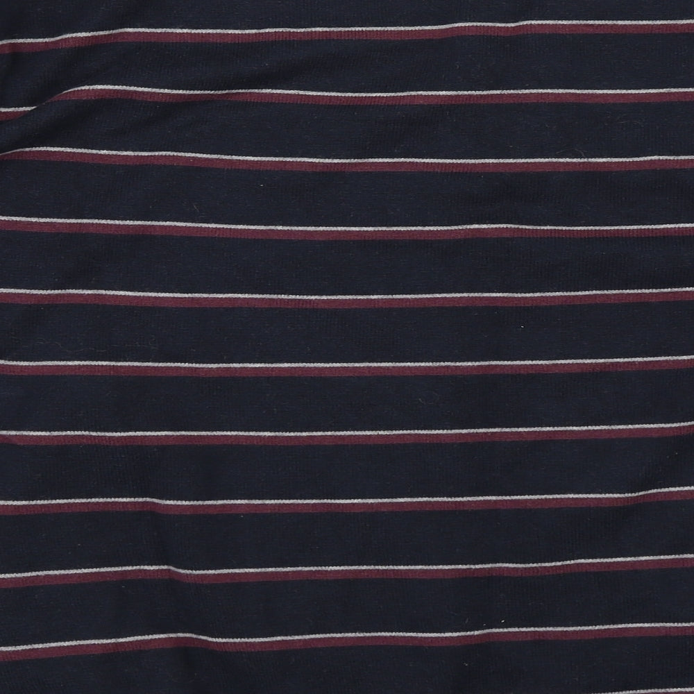 Atlantic Bay Mens Blue Striped  Pullover Jumper Size 2XL