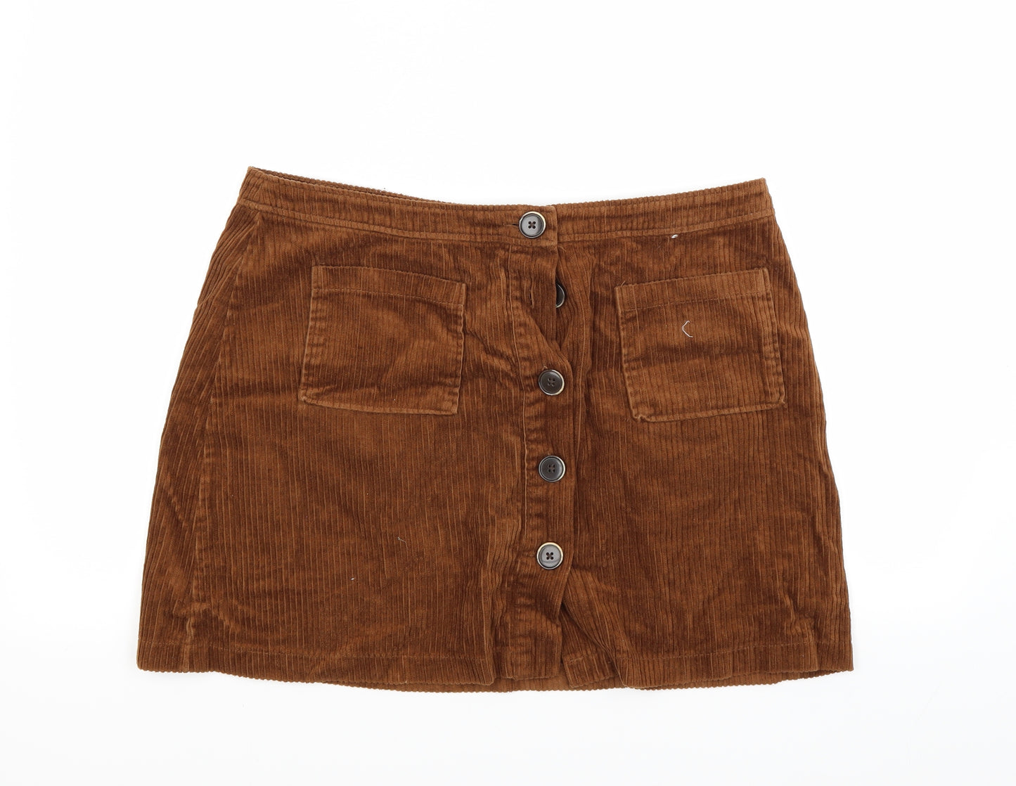 Primark Womens Brown  Corduroy Mini Skirt Size 16