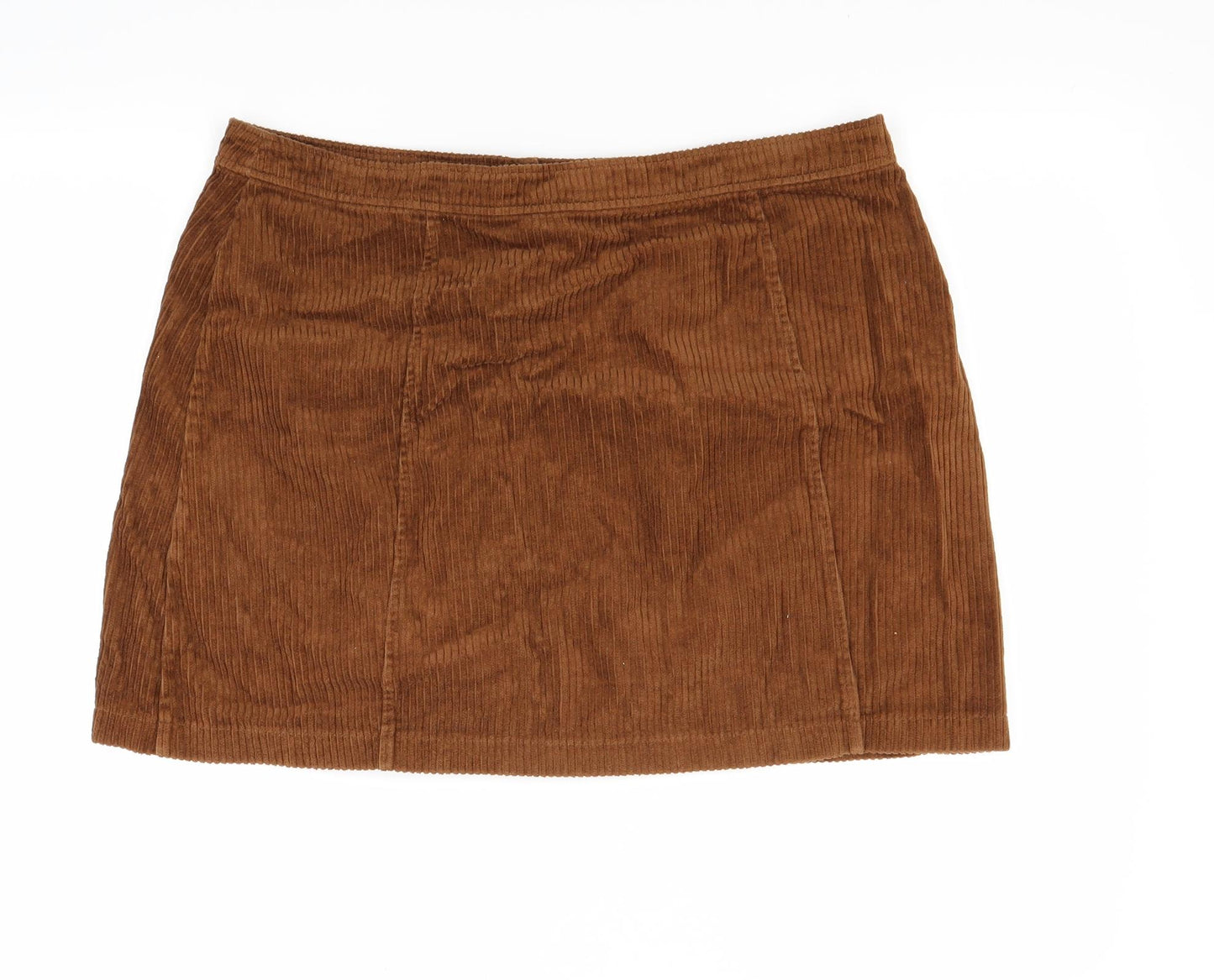 Primark Womens Brown  Corduroy Mini Skirt Size 16