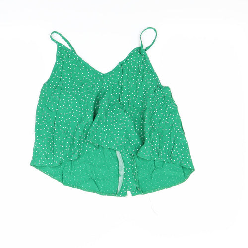 New Look Womens Green Polka Dot  Cropped Tank Size 10