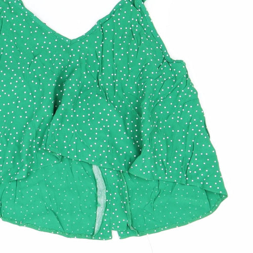 New Look Womens Green Polka Dot  Cropped Tank Size 10