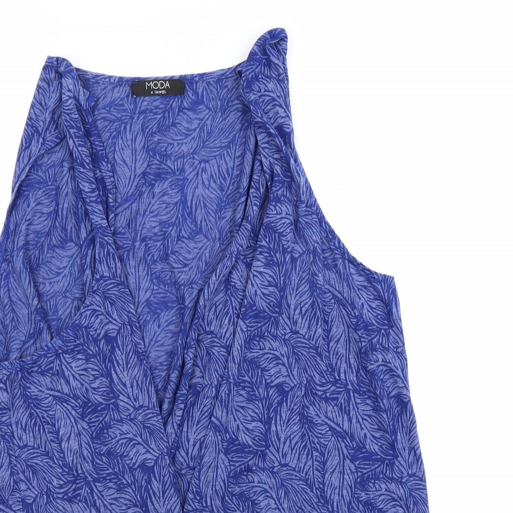 George Womens Blue Floral  Wrap Jumper Size 24