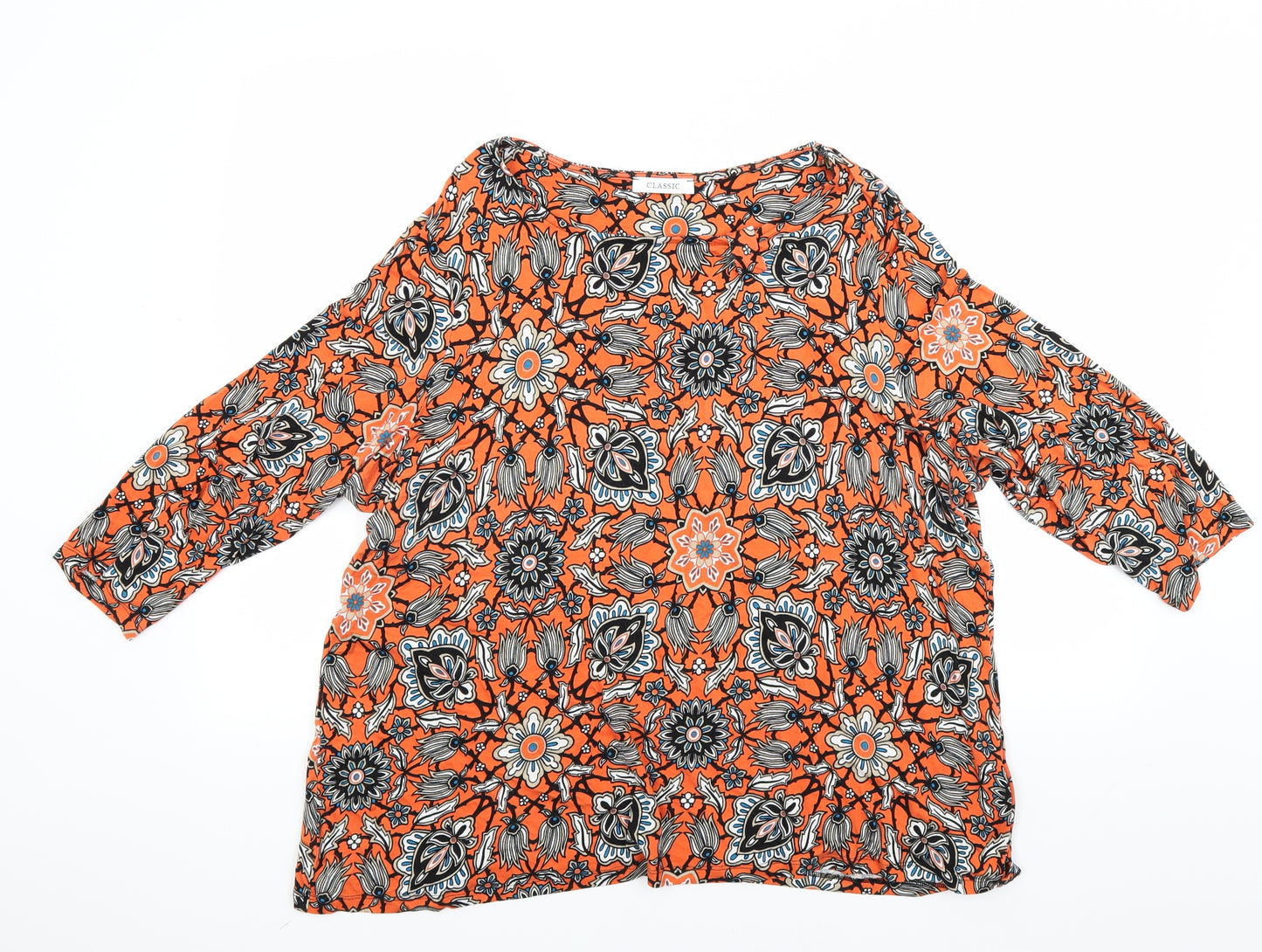 Marks and Spencer Womens Orange Floral  Basic Blouse Size 24