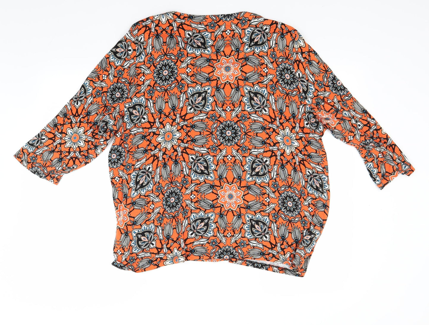 Marks and Spencer Womens Orange Floral  Basic Blouse Size 24