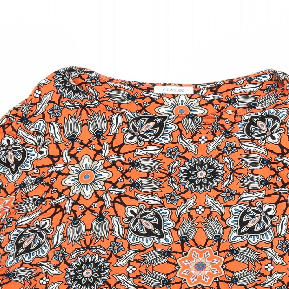 Marks and Spencer Womens Orange Floral  Basic Blouse Size 24