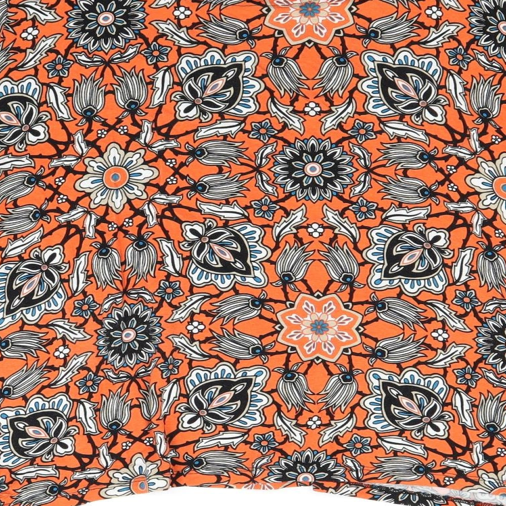 Marks and Spencer Womens Orange Floral  Basic Blouse Size 24