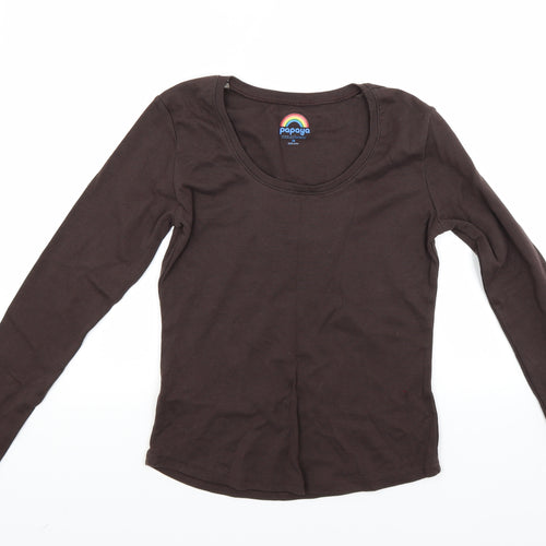 Papaya Womens Brown   Pullover Sweatshirt Size 14