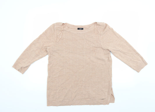 Front view of F&F women’s brown jumper, size UK 14