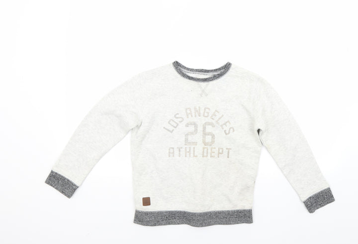 NEXT Boys Grey Striped Pullover Sweatshirt Size 8 Years