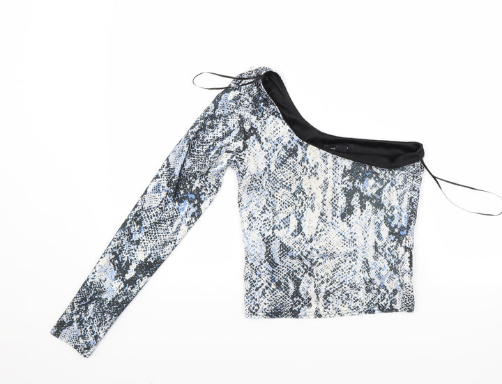 New Look Womens Multicoloured Cropped Blouse Size 8