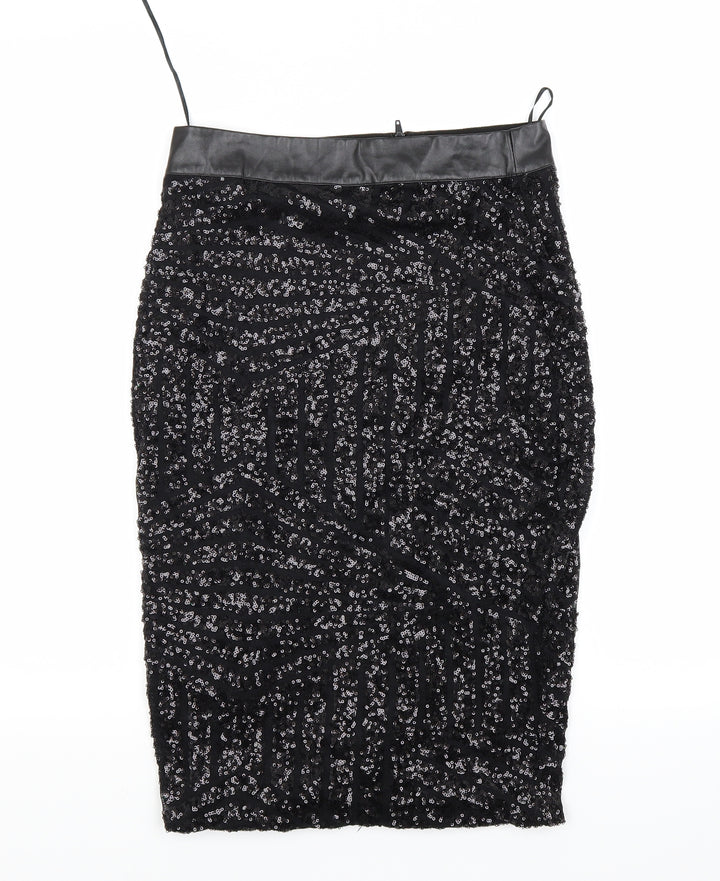 Preworn Womens Black   Bandage Skirt Size S