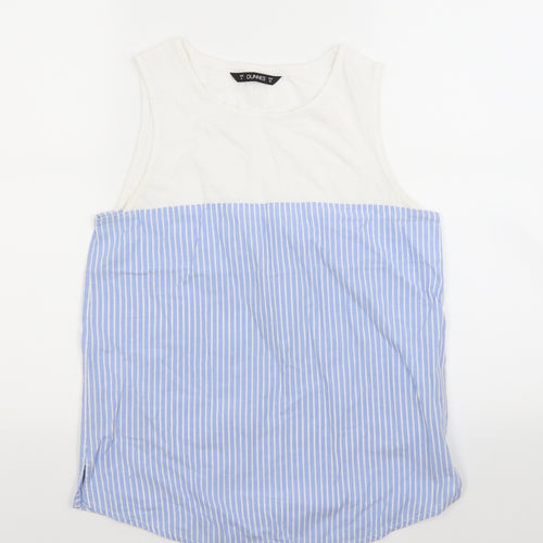 Dunnes Womens Beige Striped  Basic T-Shirt Size 8