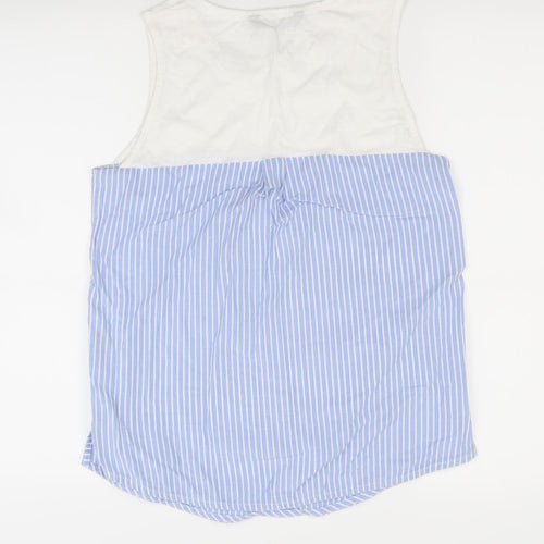 Dunnes Womens Beige Striped  Basic T-Shirt Size 8