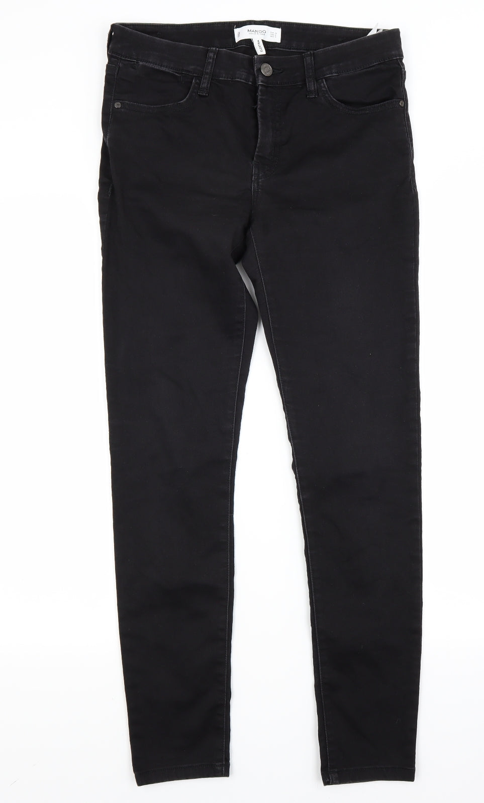 Mango Womens Black  Denim Skinny Jeans Size 10 L27 in