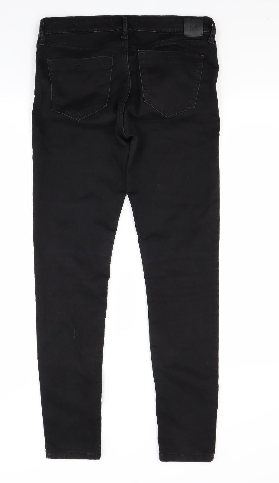 Mango Womens Black  Denim Skinny Jeans Size 10 L27 in