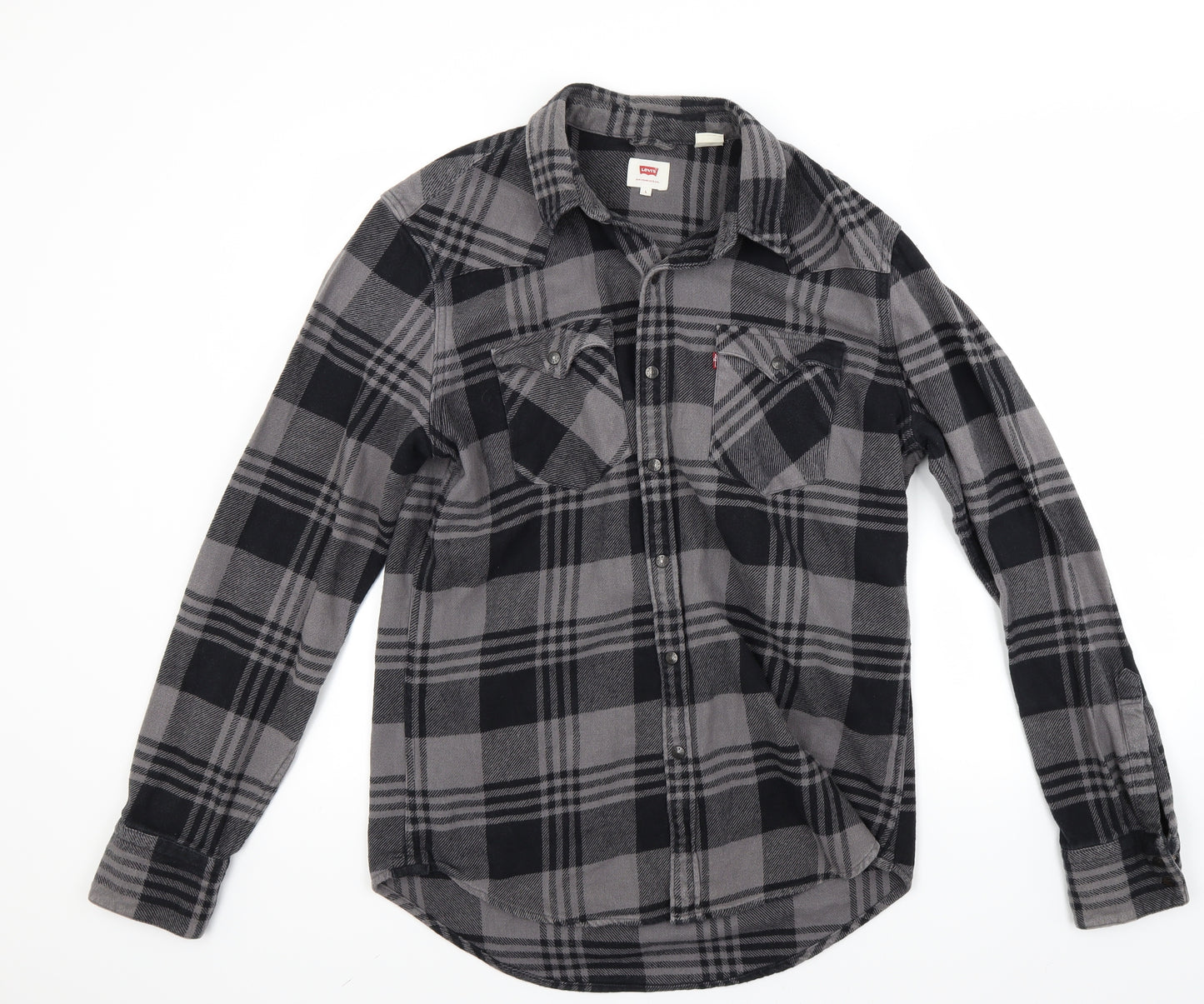 Levi's Mens Grey Check   Button-Up Size L