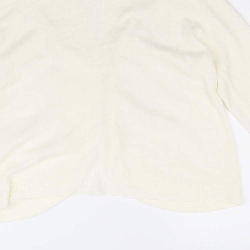 Bonmarché Womens White   Cardigan Jumper Size L