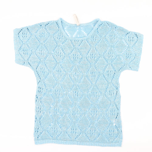 Leo & Nicole Womens Blue  Knit Pullover Jumper Size S