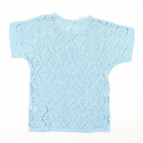 Leo & Nicole Womens Blue  Knit Pullover Jumper Size S
